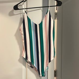 Striped bodysuit. Fits small and medium.